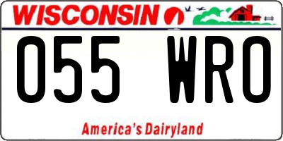 WI license plate 055WRO