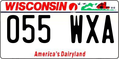 WI license plate 055WXA
