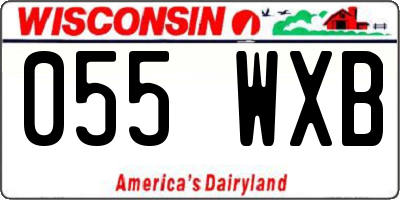 WI license plate 055WXB