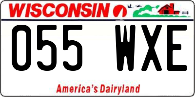 WI license plate 055WXE