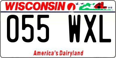 WI license plate 055WXL