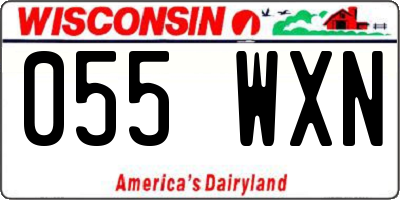 WI license plate 055WXN