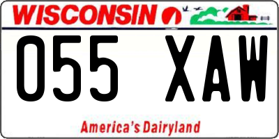 WI license plate 055XAW