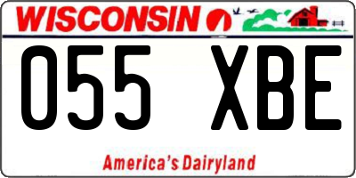 WI license plate 055XBE