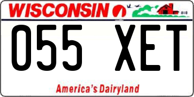 WI license plate 055XET