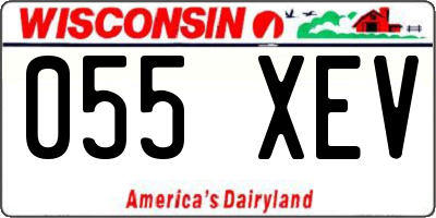 WI license plate 055XEV