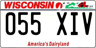 WI license plate 055XIV