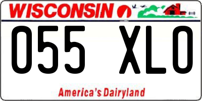 WI license plate 055XLO