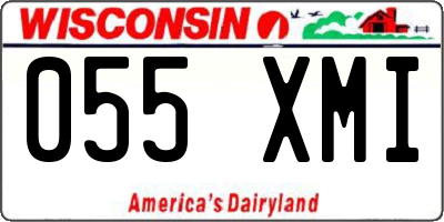 WI license plate 055XMI