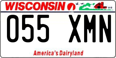 WI license plate 055XMN