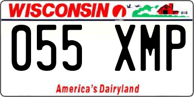 WI license plate 055XMP