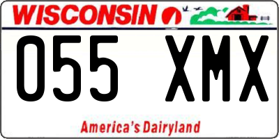 WI license plate 055XMX