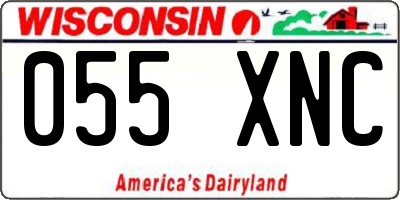 WI license plate 055XNC