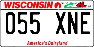 WI license plate 055XNE