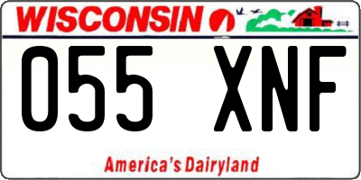 WI license plate 055XNF