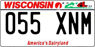 WI license plate 055XNM