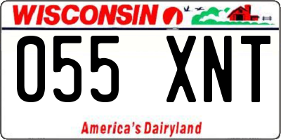 WI license plate 055XNT