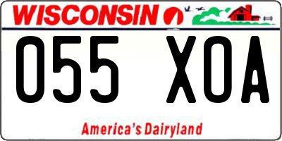 WI license plate 055XOA