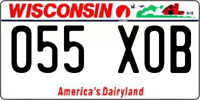 WI license plate 055XOB