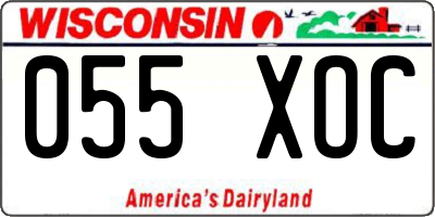 WI license plate 055XOC