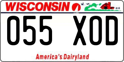 WI license plate 055XOD