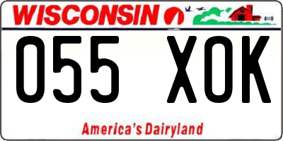 WI license plate 055XOK