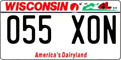 WI license plate 055XON