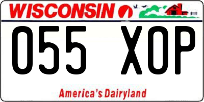 WI license plate 055XOP