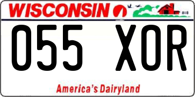 WI license plate 055XOR
