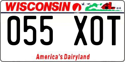 WI license plate 055XOT