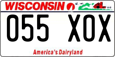 WI license plate 055XOX