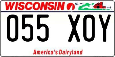 WI license plate 055XOY