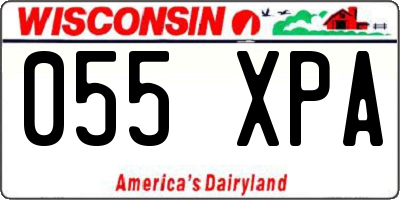 WI license plate 055XPA