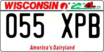 WI license plate 055XPB