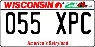 WI license plate 055XPC