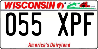 WI license plate 055XPF