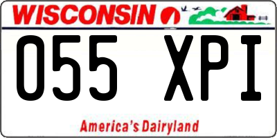 WI license plate 055XPI