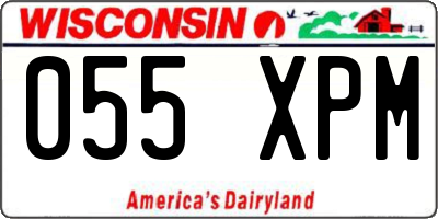 WI license plate 055XPM