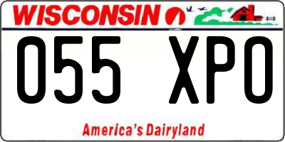 WI license plate 055XPO