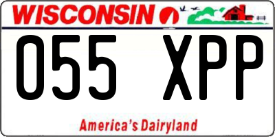 WI license plate 055XPP