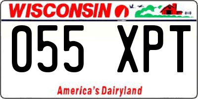 WI license plate 055XPT
