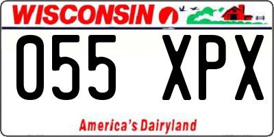 WI license plate 055XPX