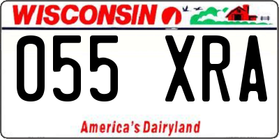 WI license plate 055XRA