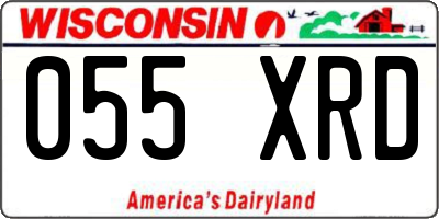 WI license plate 055XRD