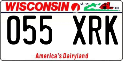 WI license plate 055XRK