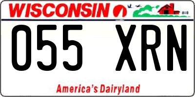 WI license plate 055XRN