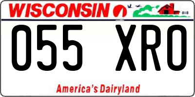 WI license plate 055XRO