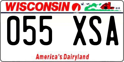 WI license plate 055XSA