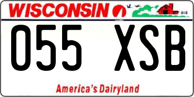 WI license plate 055XSB