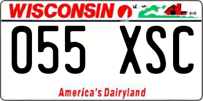 WI license plate 055XSC